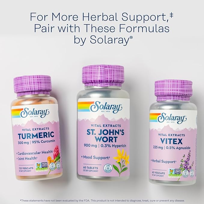 SOLARAY St. Johns Wort Aerial Extract 900mg, Standardized 0.3% Hypericin |60 Servings 60 Tablets