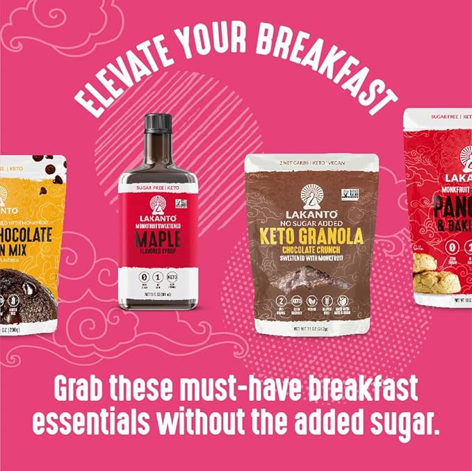 Lakanto Berry Crunch Granola - Delicious Snack, Quick Breakfast Cereal, Keto Friendly, Monk Fruit Sweetener, No Sugar Added, Vegan, Gluten Free, Grain Free, 3g Net Carbs (11 oz)