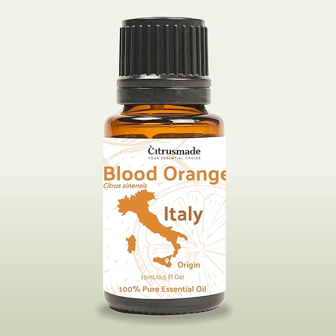 Blood Orange Essential Oil - Direct from Citrusmade in Sicily - Pure Essential Oil for Diffusers and Aromatherapy - Pure Cold-Pressed | 100% Pure Therapeutic Grade (15ml)