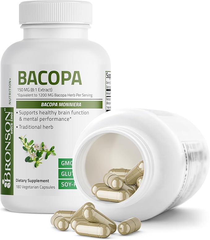 Bronson Bacopa (1200mg Equivalent from 8:1 180 Vegetarian