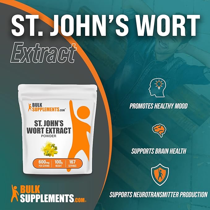 BulkSupplements.com St. John's Wort Extract (100 Grams 3.5 oz)