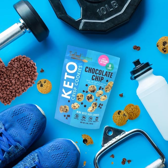 New Too Good Gourmet Low Carb Keto Snack | 2 Pack Chocolate Chip Sugar Free Cookies | Perfectly Baked | Gluten-Free | Grain-Free Keto Cookies | Zero Sugar Snacks