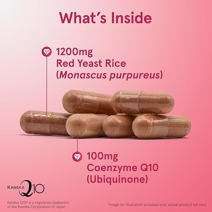 Jarrow Formulas Red Yeast Rice 1200 Co-Q10 100 100 mg Serving-120 Veggie Caps-60 Servings 150 mg 30:1 Standardized