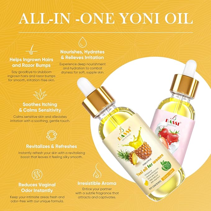 Natural Yoni Oil for Women Organic 4 Fl (2 x 2 Fl 2 PCS