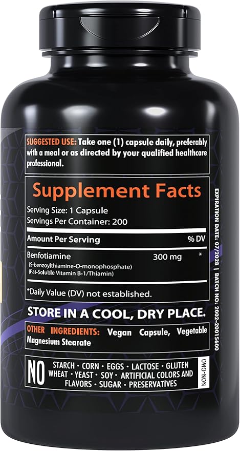 Benfotiamine 300mg | 200 Capsules | B1 |