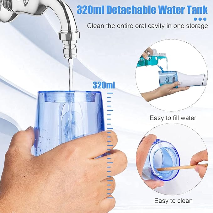 Water Dental Flosser Cordless for Teeth Cleaner,4 Modes 5 Jet IPX7 Waterproof,Portable