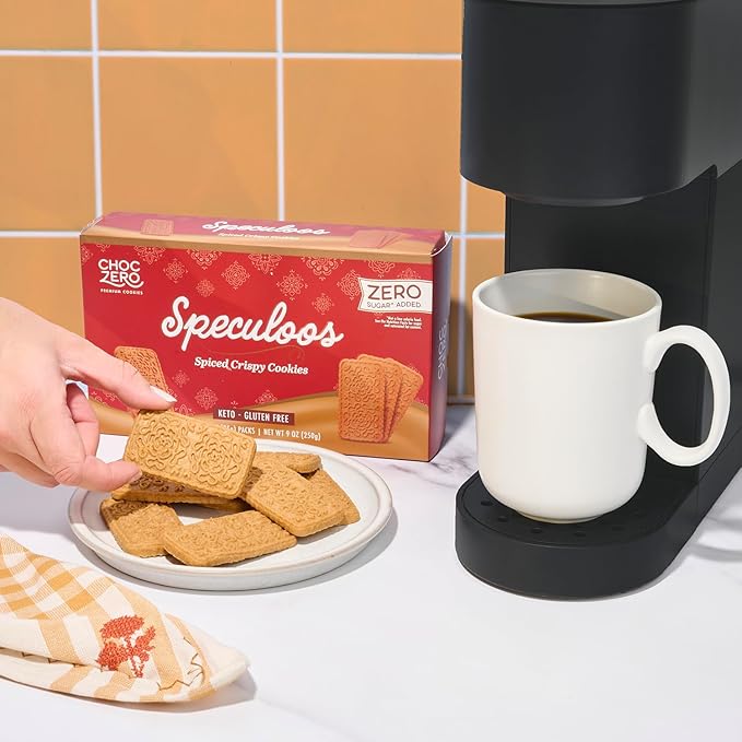 ChocZero Speculoos Cookies, Gluten Free, No Added Sugar, Spiced Windmill Keto Cookie, 30 Cookies Per Box, 9 Ounce (Pack of 1)