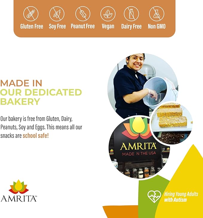 AMRITA Apple Cinnamon Vegan Protein Bars, 15g Plant