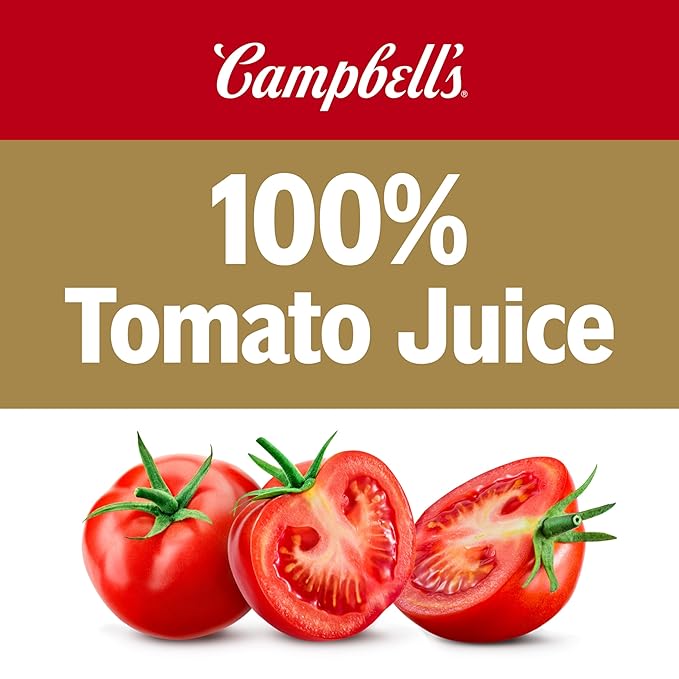 Campbell's 100% Tomato Juice, 46 fl oz Can (12 Pack)