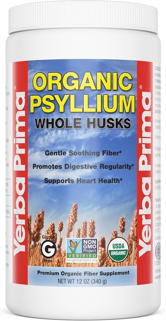 Yerba Prima Organic Psyllium Whole Husks 12 oz