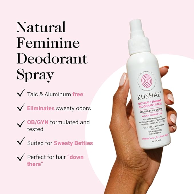 Kushae Natural Feminine Deodorant Spray 4 oz