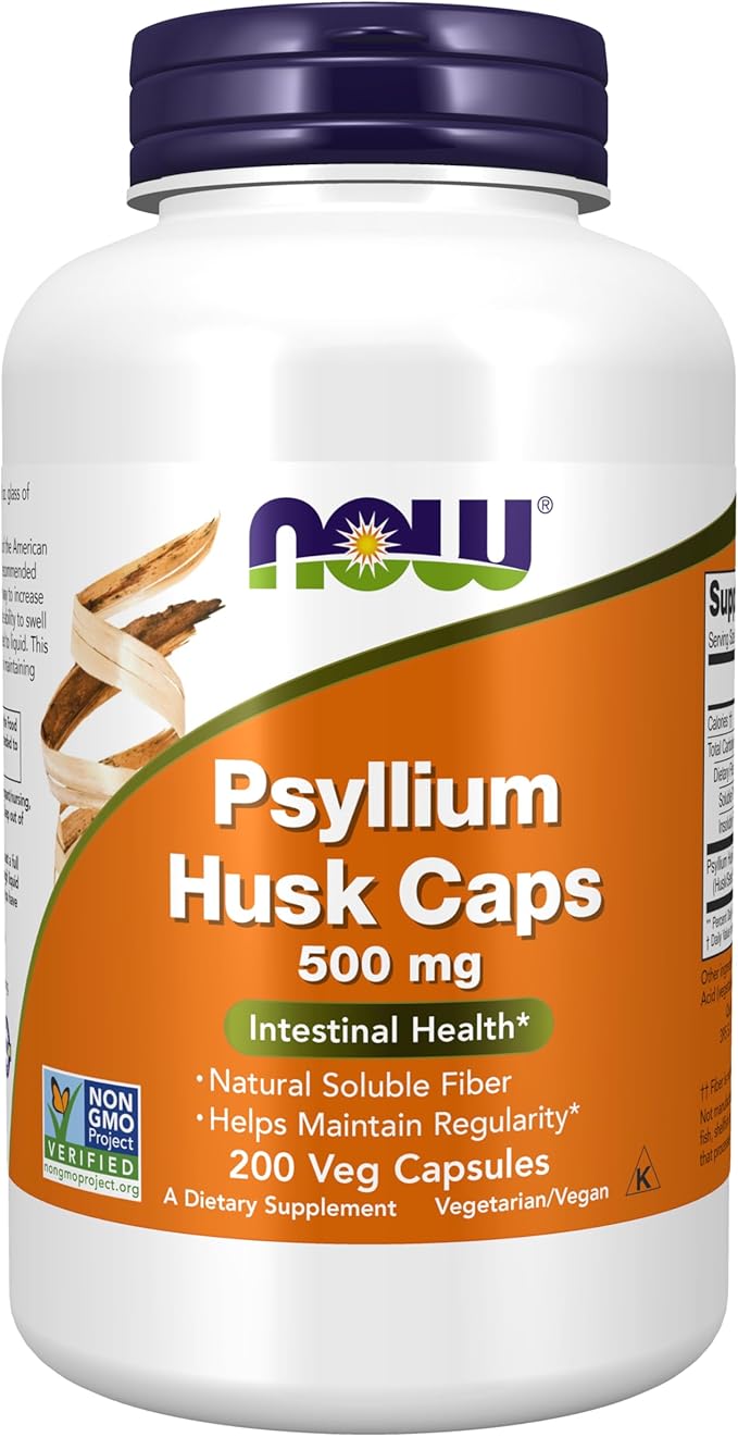 NOW Supplements, Psyllium Husk Caps 500 200 Veg
