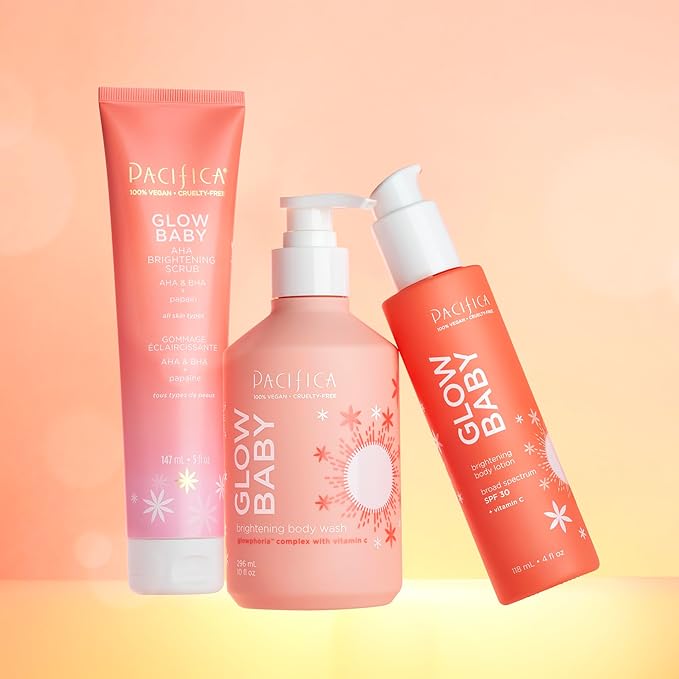 Pacifica SPF 30 Body Lotion - Glow Baby Brightening Vitamin C Body Moisturizer -w/Broad Spectrum UVA/UVB SPF 30 Sun Protection - Clean Beauty Vegan & Cruelty-Free Dermatologist Tested