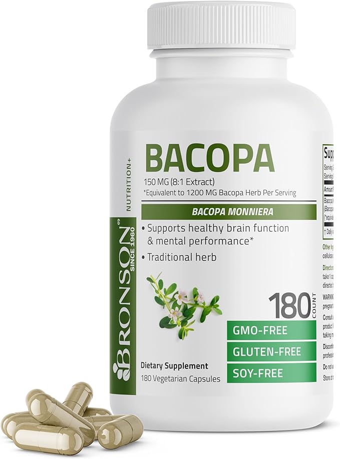 Bronson Bacopa (1200mg Equivalent from 8:1 180 Vegetarian