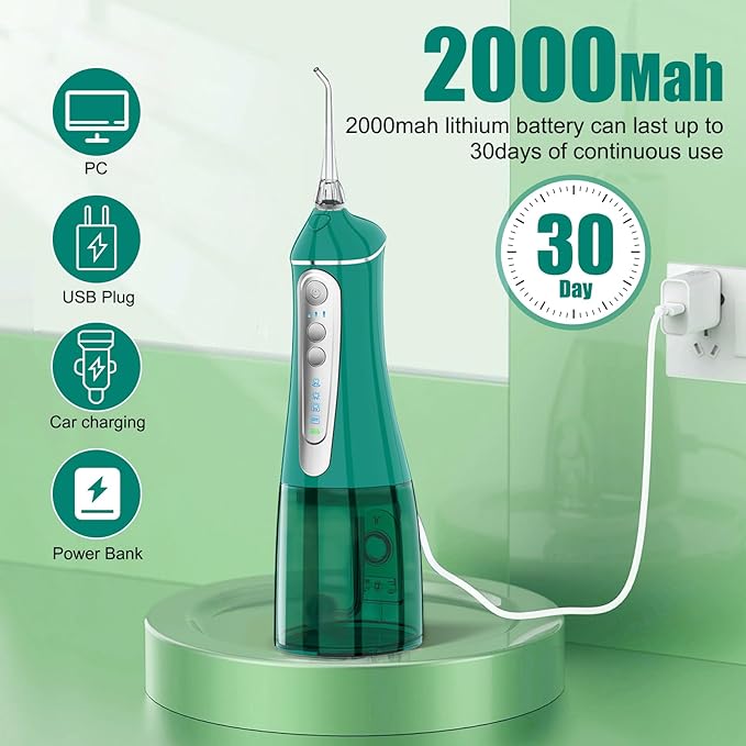 Water Dental flosser for Teeth Cleaning 4 Modes 6 Tips 7 Waterproof