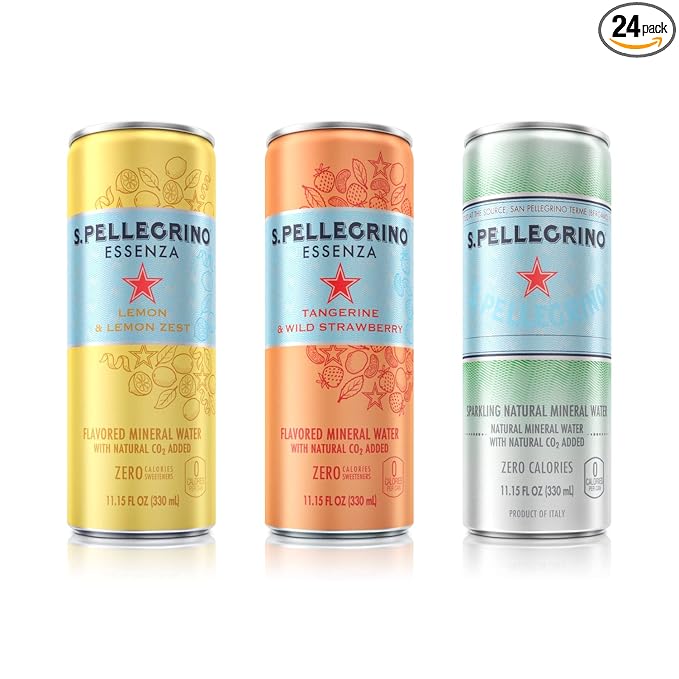 S.Pellegrino Essenza Variety Pack - Lemon, Wild Strawberry, Original (unflavored),11.15 Fl. Oz (Pack of 24)