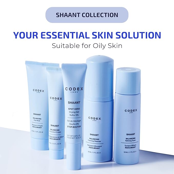Codex Labs Shaant Balancing Face Cream - Plant Retinol Alternative & Oil Control - For Acne Prone Skin, All Skin Types - With 1% Bakuchiol, Ashwagandha - Cruelty-Free, Vegan Skincare (50ml)