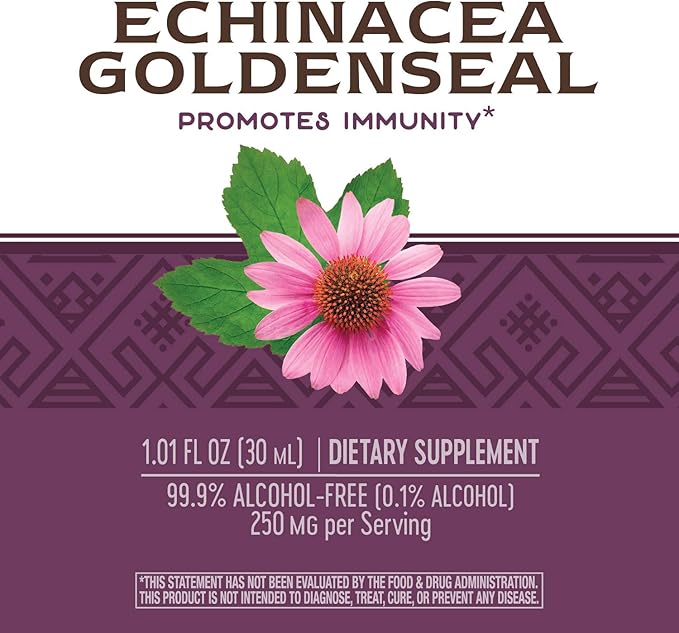 Nature's Way Premium Formula Echinacea-Goldenseal, 250 99.9% Alcohol-Free, 1.01 Oz.