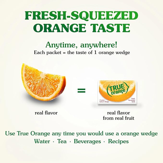TRUE ORANGE Water Enhancer, Bulk Pack, Zero Calorie Flavoring, For Bottled Water, Iced Tea & Recipes, Flavor Packets Made with Real Oranges,500 Count (Pack of 1)- Packaging May Vary