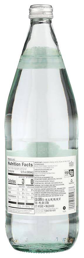 Whole Foods Market, Organic Pineapple Mango Italian Sparkling Mineral Water, 33.8 Fl Oz