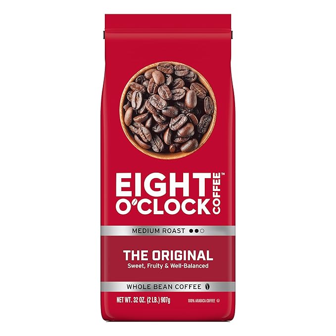 Eight O'Clock Coffee The Original, 32 Ounce (Pack of 1) Medium Roast Whole Bean Coffee, Sweet, Fruity, Well Balanced
