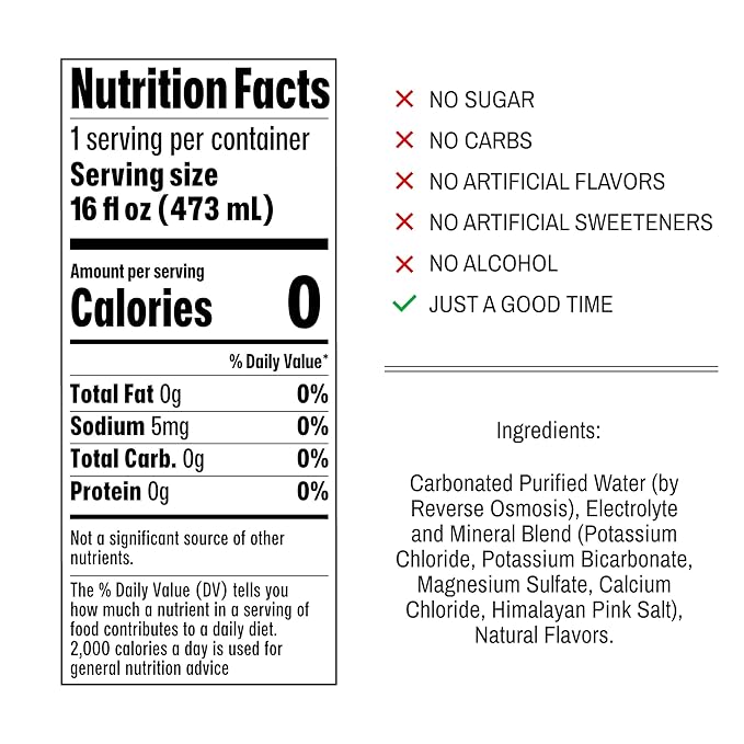Not Beer American Sparkling Water, Red White & Blue, 99.9% Pure, Mineral & Electrolyte Blend, Carbonated Soda Water, Made in America, 16 Oz Tallboy Cans, 8 Pack