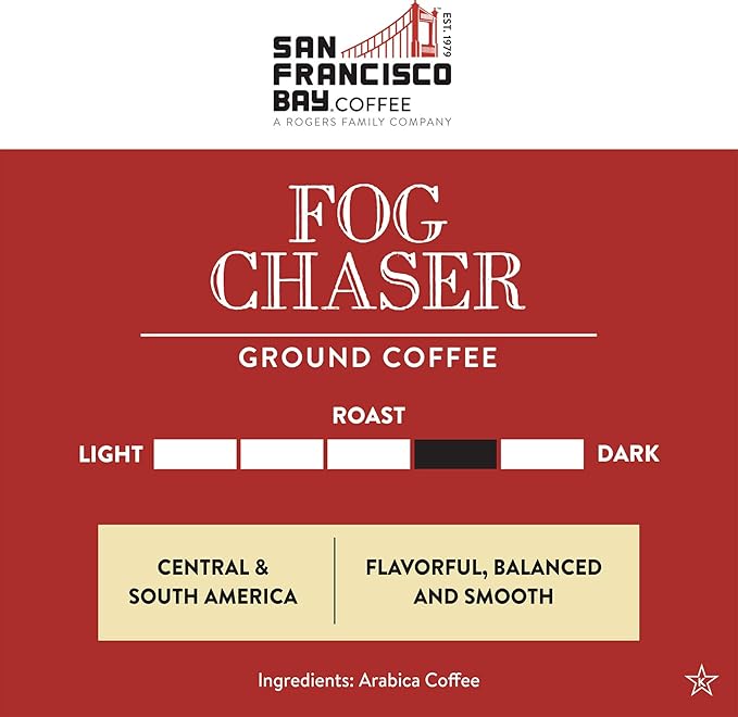 San Francisco Bay Ground Coffee - Fog Chaser (28oz Bag), Medium Dark Roast