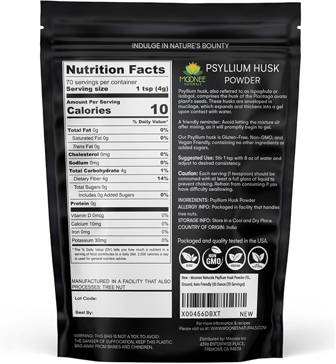 Psyllium Husk Powder (10 OZ), Gluten (10 Ounce (70 Servings))