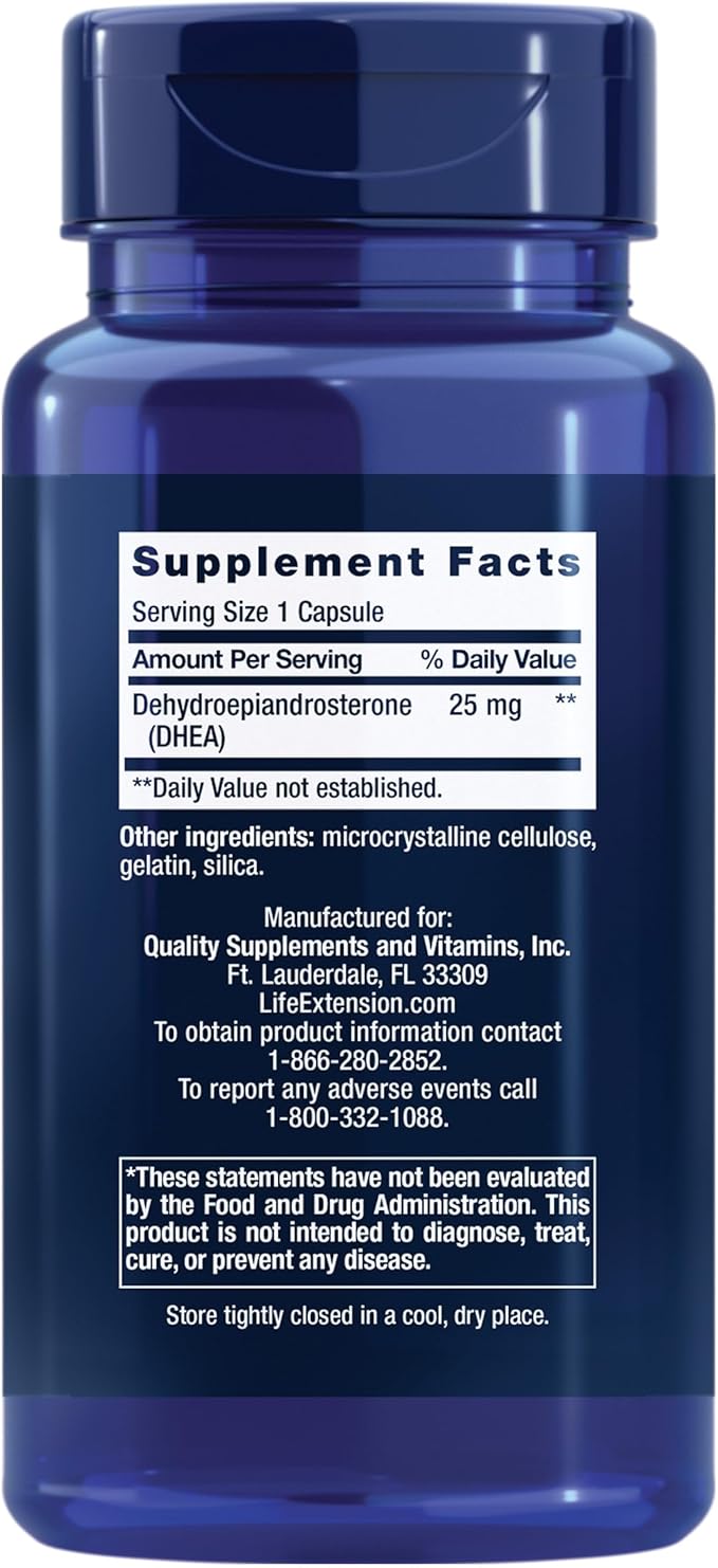Life Extension DHEA 25mg Hormone Balance D3 5000IU 5000IU Bone 100 Capsules 60 Softgels