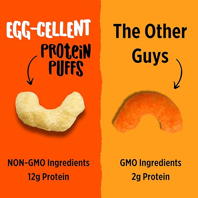 Todd's Better Snacks Egg-Cellent Protein Puffs, Sea Salt & Vinegar, 1.2 Oz (Pack of 10), Made with Egg Whites, 12g Protein, Gluten Free Healthy Snack