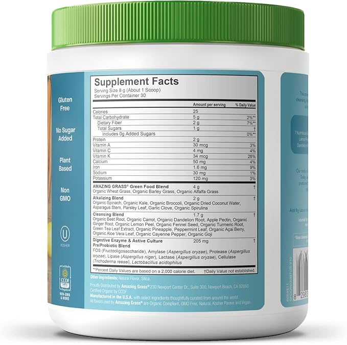 Amazing Grass Greens Superfood Alkalize & 30 Servings