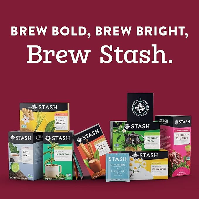 Stash Chai Tea Variety Pack Sampler Assortment - Caffeinated, Non-GMO Project Verified Premium Tea with No Artificial Ingredients, 18-20 Count (Pack of 6)