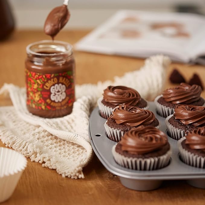 GOOD GOOD No Added Sugar Belgian Choco Hazel Spread - Chocolate Spread with Natural Sweeteners - Gluten Free - Vegetarian Friendly - 12oz / 350g (Pack of 2)