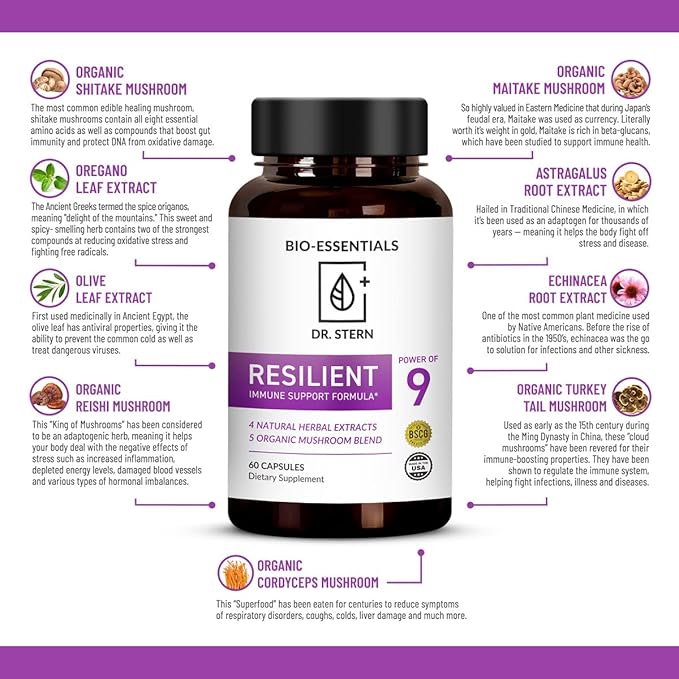 BIO-ESSENTIALS, Resilient - Natural Immune System 60 Capsules