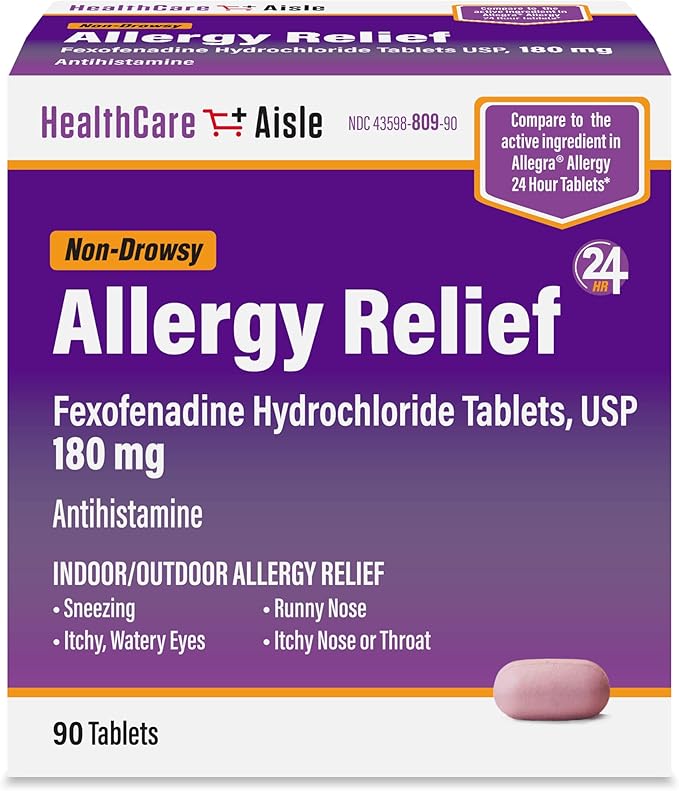 HealthCareAisle Allergy Relief 5 mg, 160 Tablets 180 mg 90 Tablets
