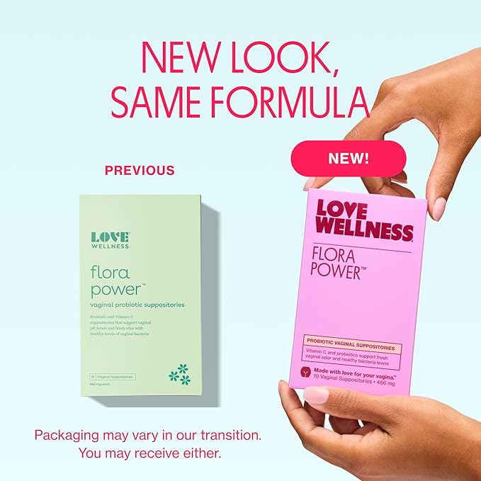 Love Wellness Vaginal Probiotic Suppositories, Flora Power