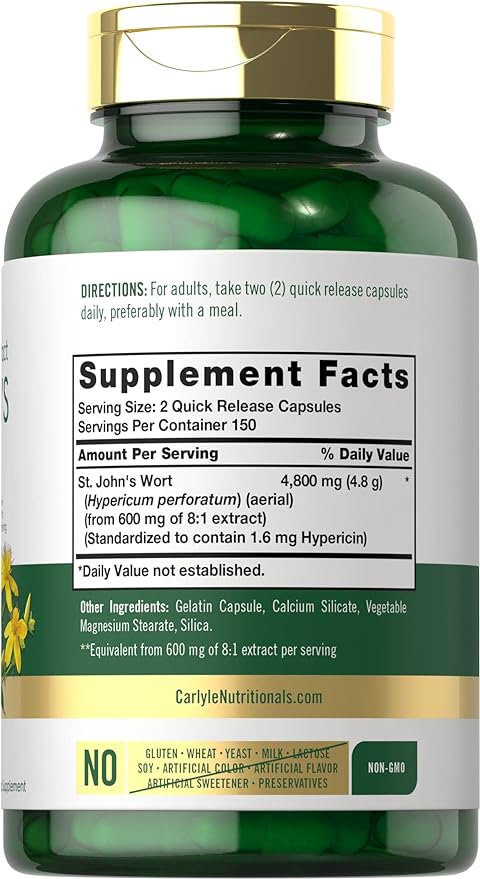 Carlyle St John's Wort Capsules 4800mg | 300 Count