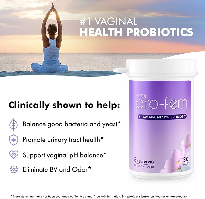 Pro-Fem #1 Vaginal Health Probiotic 7 Days 30 Capsules 2-Pack