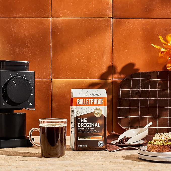 Bulletproof Original Medium Roast Whole Bean Coffee, 12 Ounces (Pack of 3), 100% Arabica Coffee Sourced from Central and South America