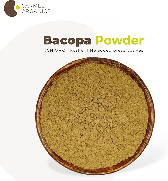 CARMEL ORGANICS Bacopa Monnieri/Brahmi Powder 8 Ounce 0.5 Lb/ 227 Grams(Pack 1) |