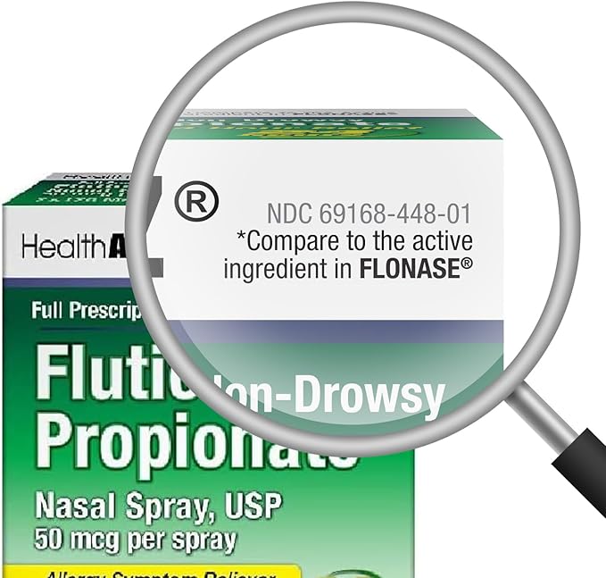 HealthA2Z® Fluticasone Propionate Nasal Spray| 50 24 Hour 72 Sprays 0.38 fl (11.1mL) |