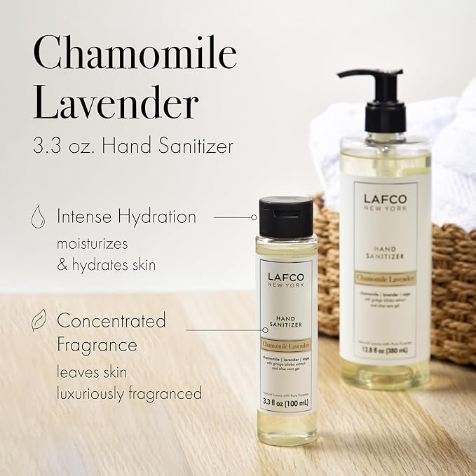 LAFCO New York Hand Sanitizer, Chamomile Lavender 3.3 fl
