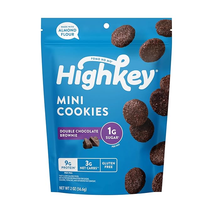 Highkey Keto Chocolate Brownie Bites - Sugar Free Chocolate Low Carb Snacks Keto Brownies & Protein Brownies - Sugar Free Snacks, Low Carb Cookies & Low Carb Brownie Keto Desserts