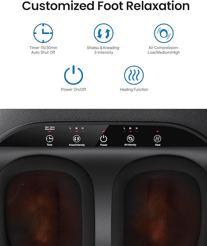 RENPHO Foot Massager Machine with Heat, 13, Black