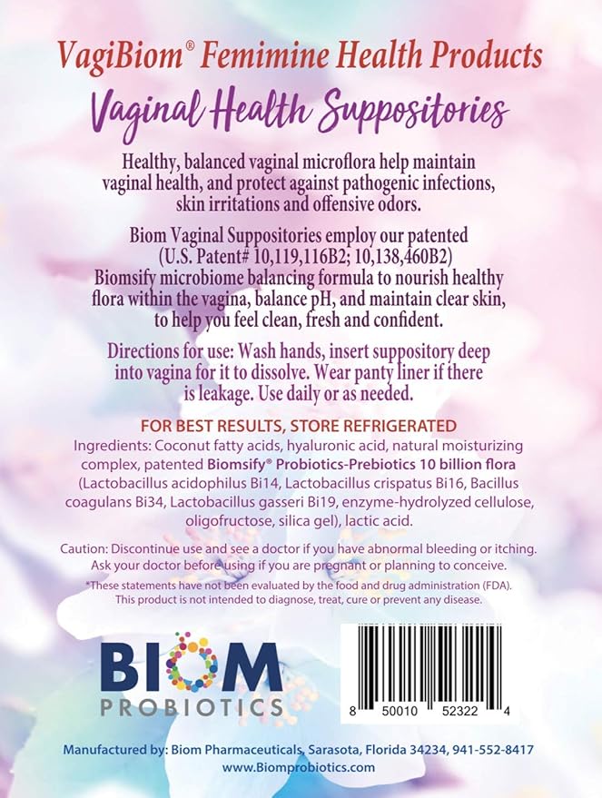 Biom Vaginal Probiotic Suppository: Natural Vaginal (15)
