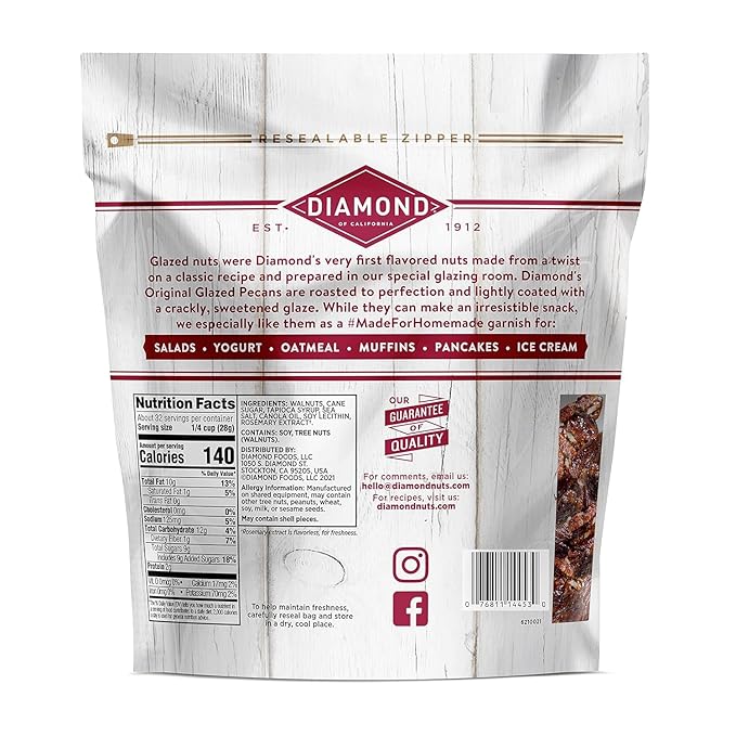Diamond of California Original Glazed Pecans, 32 Ounce 2)