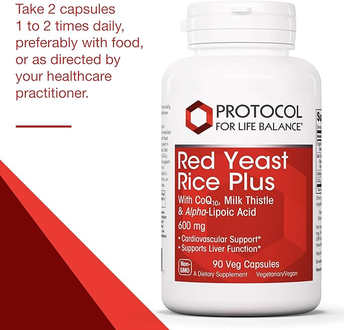 Protocol Red Yeast Rice Plus 600mg CoQ10, Milk 90 Veg