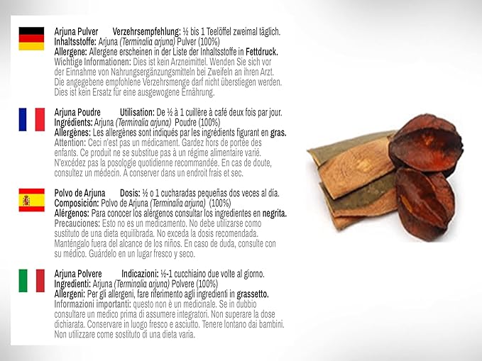 DR WAKDE'S Arjuna Bark Powder (Terminalia arjuna) 500g (1.1lb) (1.1lb) |