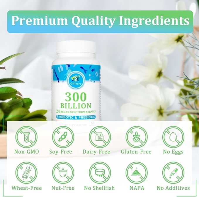 Probiotics for Women and Men, 300 24 Strains 15 Organic -6 Month