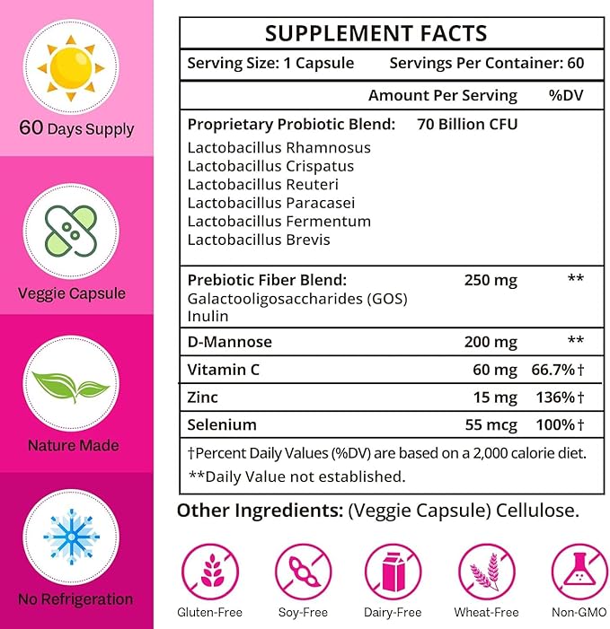 Probiotics for Women, 70 Billion CFU 13-IN-1 Women's 4 Month